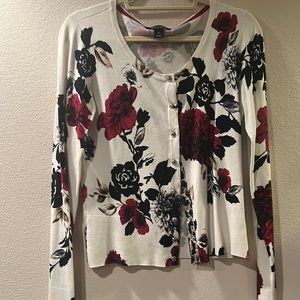 White House Black Market Floral Sweater